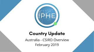 Webinar: CSIRO Overview - Australia Country Update Part 1