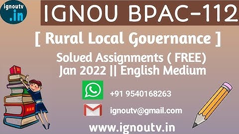 IGNOU BPAC-112 Solved Assignment Jan 2022 [FREE] || IGNOU BAG || BPAC-112 || IGNOU TV || IGNOU ||