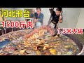 河北威县农村饼卷肉，大锅直径一米半，能煮2头牛1500斤肉，熟牛肉只卖65一斤 #麦总去哪吃