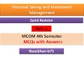 M.Com Semester IV Personal Savings and Investment Management MCQ Questions with Answers@Naazkhan-b71