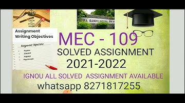 MEC - 109  SOLVED  ASSIGNMENT 2021- 2022