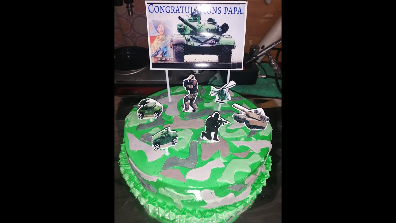 Military Themed Cake Using Boiled Icing Ann Bakes Youtube