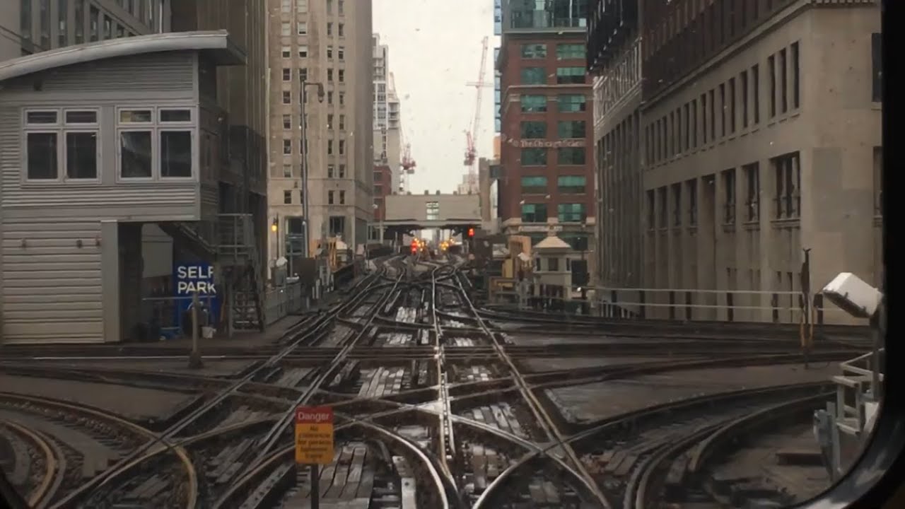 アメリカ シカゴの高架鉄道 前面展望 ダイヤモンドクロッシング Chicago L The Loop Diamond Crossing 16 4 Youtube