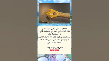 ي قال إنها يد النبي يحيى في متحف توبكابي في إسطنبول السعودية فلسطين العراق معلومات الجزائر 