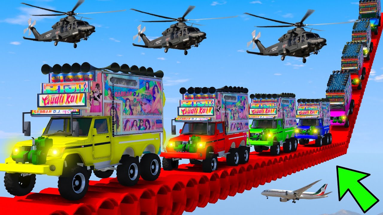 World's Highest 😲😳😱GTA 5 !TRIED THE IMPOSSIBLE SUPER MEGA RAMP CHALLENGE 😳🫨! INDIAN All 11 DJ