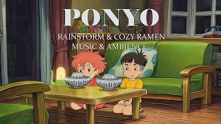 Scene on a rainy day in Ponyo's room (Studio Ghibli ASMR Ambience)