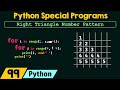 Python Special Programs - Right Triangle Number Pattern