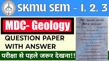 #mdc geology question paper #skmu semester 1 2 3 MDC geology #geology MDC question paper 2025