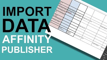 Affinity Publisher Tables and DATA - Numbers, XLS etc !