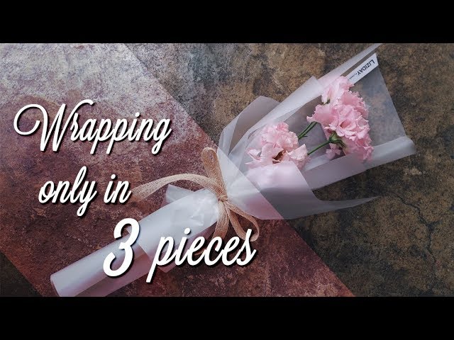 How to wrap flower bouquet using Kraft paper * 크라프트지 꽃다발