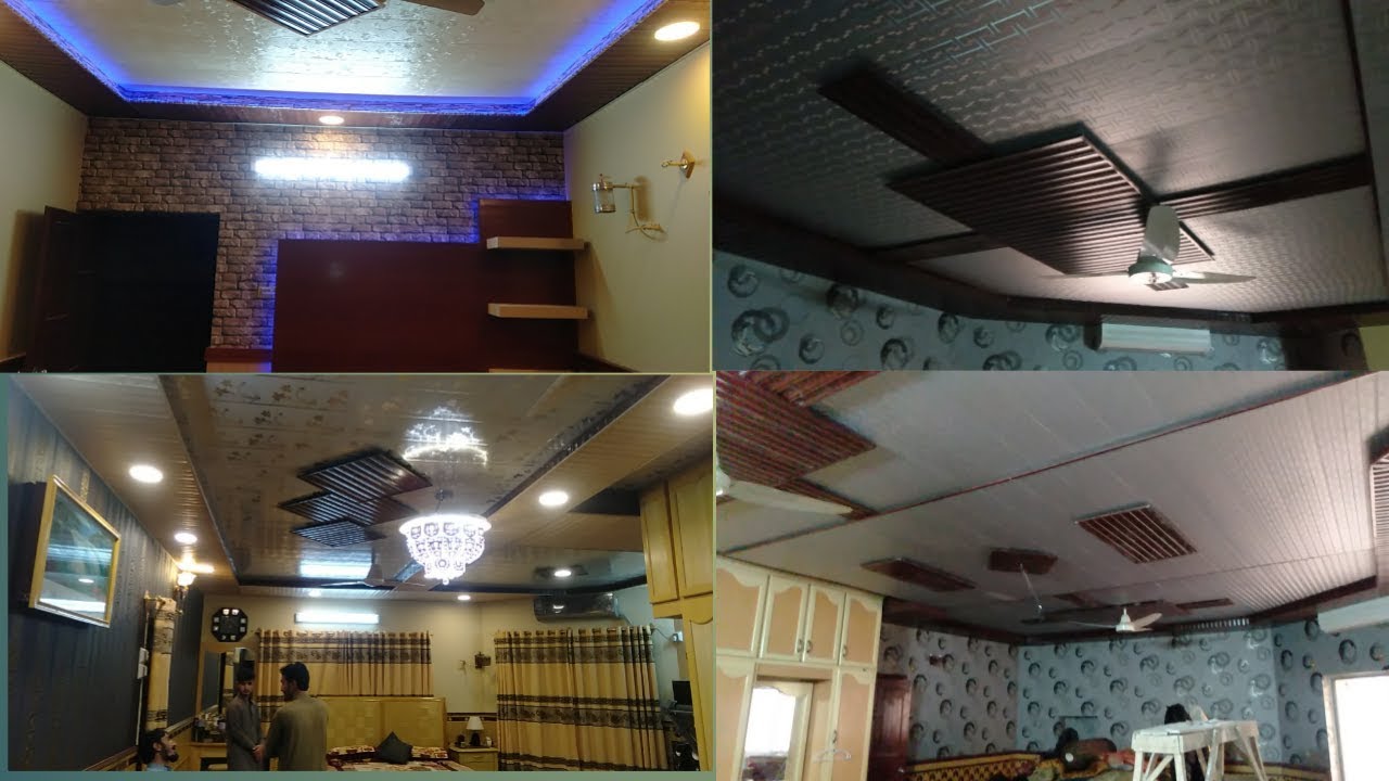 Pvc Ceiling Design And Wall Paper Decoration Easy Home Decoration