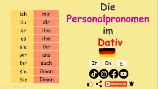 Die Personalpronomen im Dativ | Deutsch lernen: A1-A2