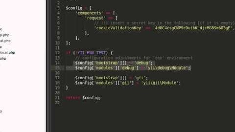 yii2 Debugger toolbar Disable