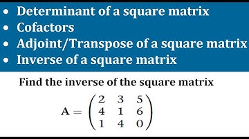 Solution to Inverse Matrix Problem | Linear-Algebra Matrices Eigenvalues-Eigenvectors Determinant.