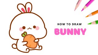 How to Draw Cute Bunny with carrot