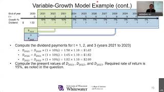 Stock Valuation Using Variable Growth Model - An Example