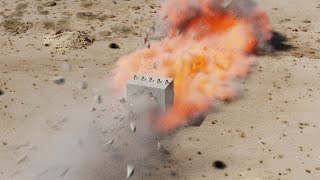 Massive Ordnance Penetrator Delayed Explosion in Blender | FIREBALL