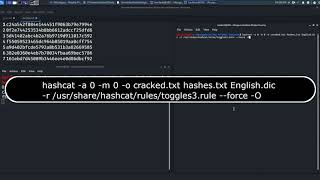 Hybrid Attacks Using Hashcat