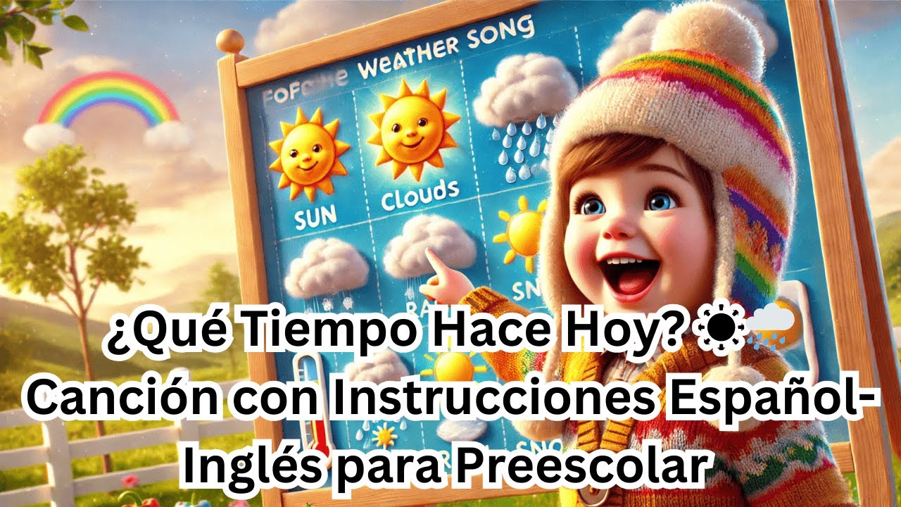 ¿Qué Tiempo Hace Hoy? ☀️🌧️ Canción con Instrucciones Español-Inglés