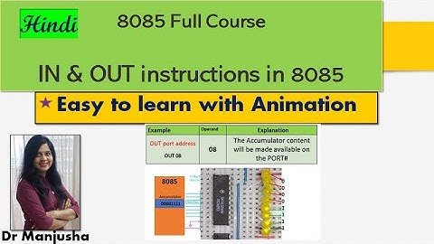 IN & OUT instructions in 8085 in Hindi : Dr Manjusha Deshmukh