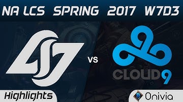 CLG vs C9 Highlights Game 3 NA LCS Spring 2017 W7D3 Counter Logic Gaming vs Cloud9