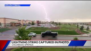 Lightning strike captured in photo in northern Colorado Springs