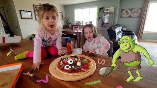 Kid fun Making disgusting DIRT bug pizza with EYEBALLS for the Hairy Goblin MONSTER!