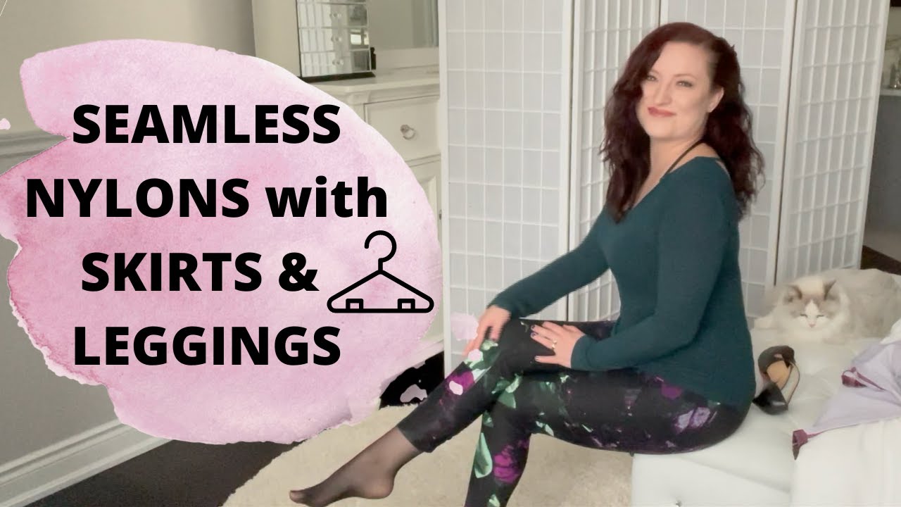 Seamless Nylons: Skirts and Leggings Outfit over black pantyhose / Try On  Haul 