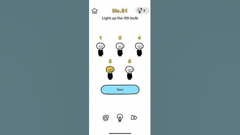 BRAIN OUT Level 81 LIGHT UP THE 4TH BULB
