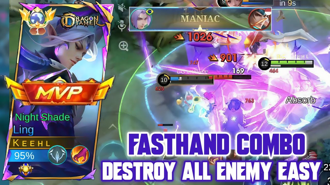 MANIAC! LING FASTHAND DESTROY ALL ENEMY! TOP GLOBAL LING SOLO RANK - MOBILE LEGENDS