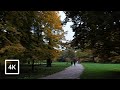 Walking Moscow Botanical Garden at Autumn, City and Nature Sounds, 4k