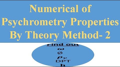 Numerical of Psychrometry Properties