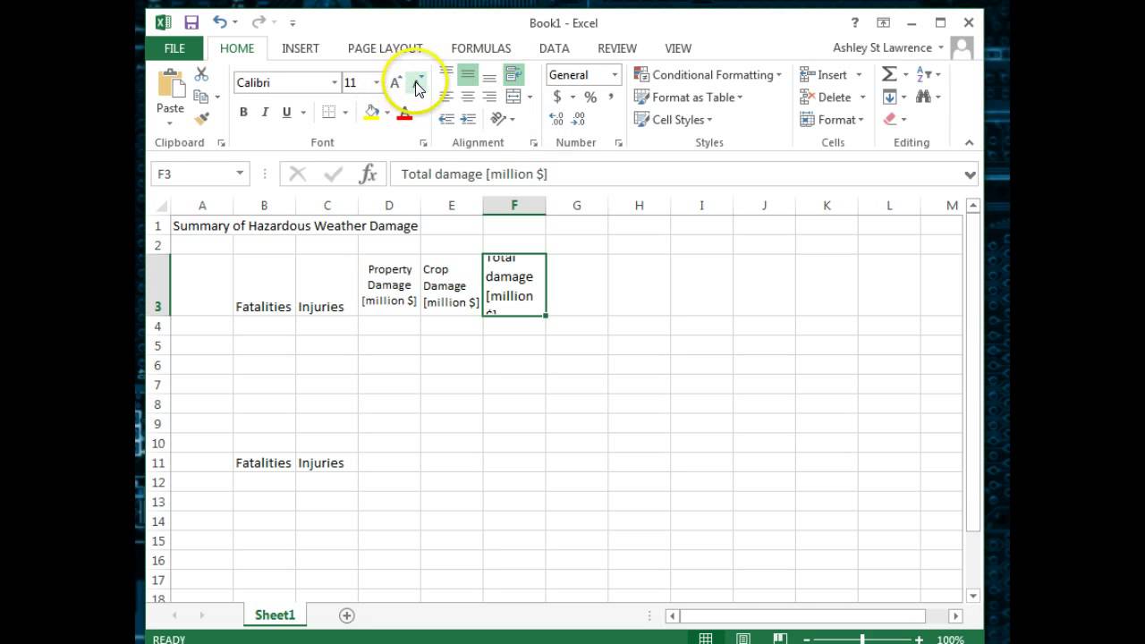 Severe Weather Data Excel YouTube Severe Weather Data Excel YouTube