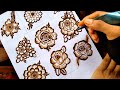 How to draw 9 different types of henna flowers  beautiful mehndi flowers  2021   tazaheenart