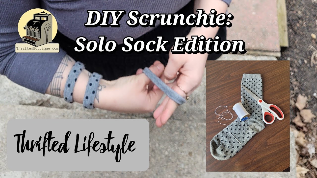 DIY Scrunchie - Solo Sock Edition 🧦🪡