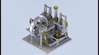 A model of a 2 cylinder double sided beam steam engine by bob middle ton