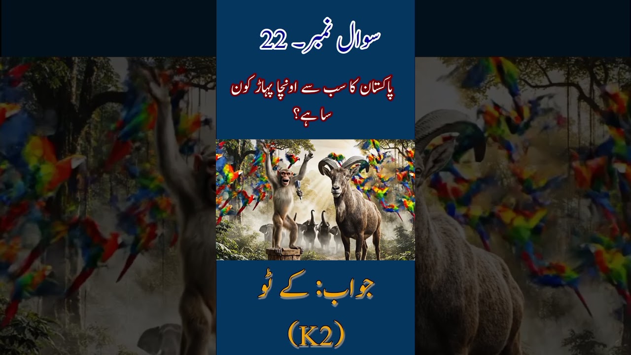 “Monkey Ne Markhor Se Poocha — Pakistan Ka Sabse Ooncha Pahaad Kaun Sa Hai? 🏔️🐐