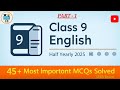 Class 9 English Half Yearly Exam Paper 2025 MCQs Solved.