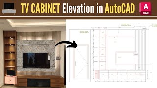 TV Cabinet Interior Design in AutoCAD