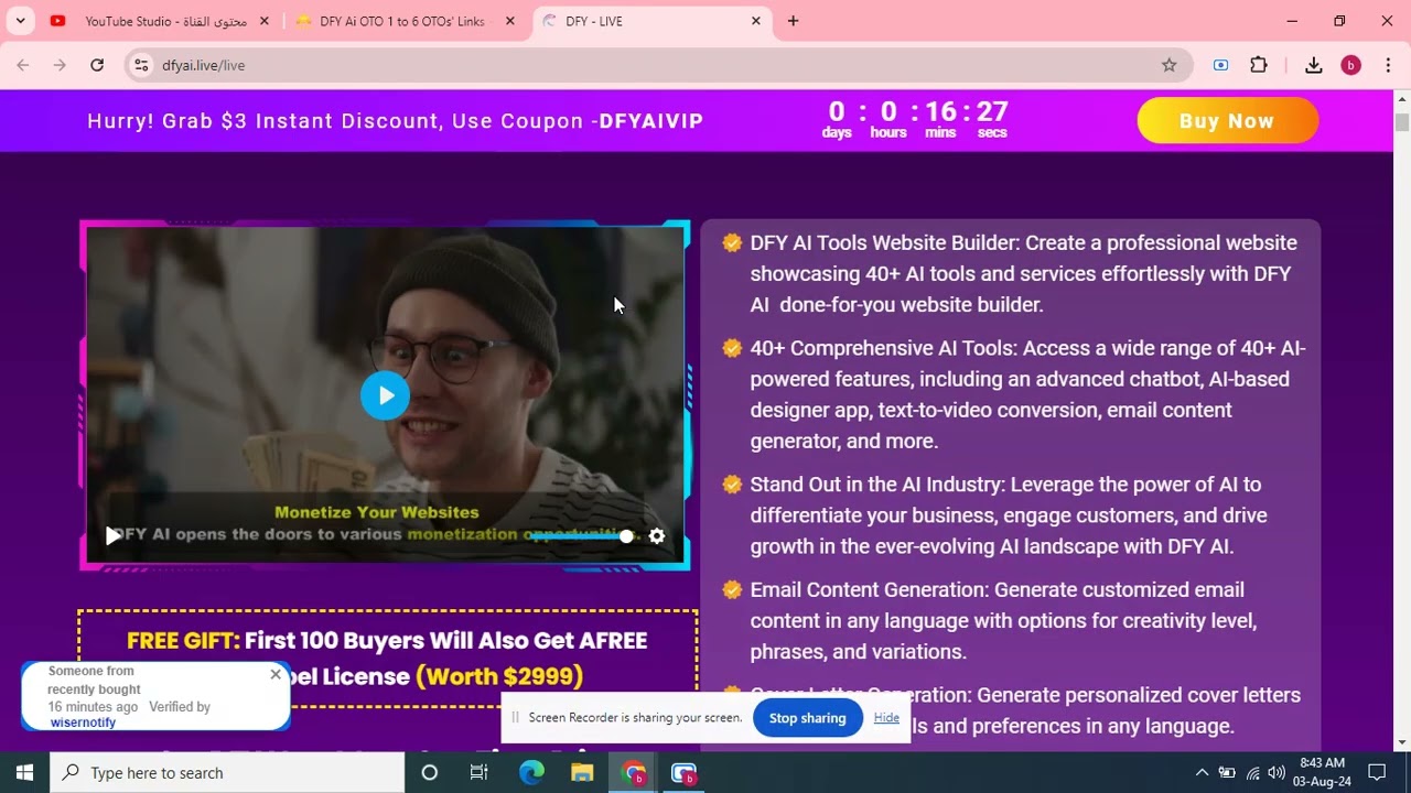 DFY Ai OTO 1 to 6 OTOs’ Links below + Huge Bonuses + Discount