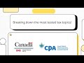 CPA Canada TAX Topics You MUST Know to Pass