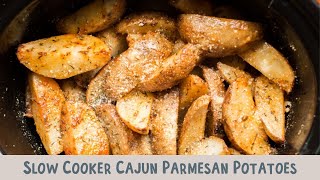 🌶️🧀 Slow Cooker Cajun Parmesan Potatoes 🥔🔥 Spicy, Cheesy, and Irresistible! ✨🍴