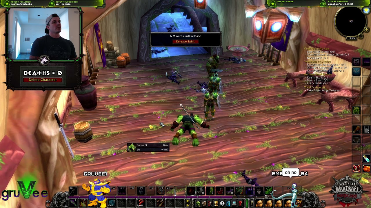 Classic WoW Hardcore Warlock Cut Down at 23