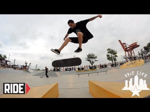 James Craig, Johnny Tang, and SPoT crew skate Shanghai, China