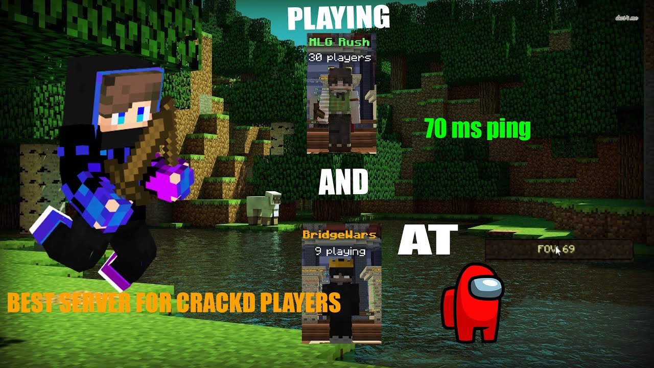 Playing MLG rush and BridgeWars at 69 FOV on best cracked mc server 