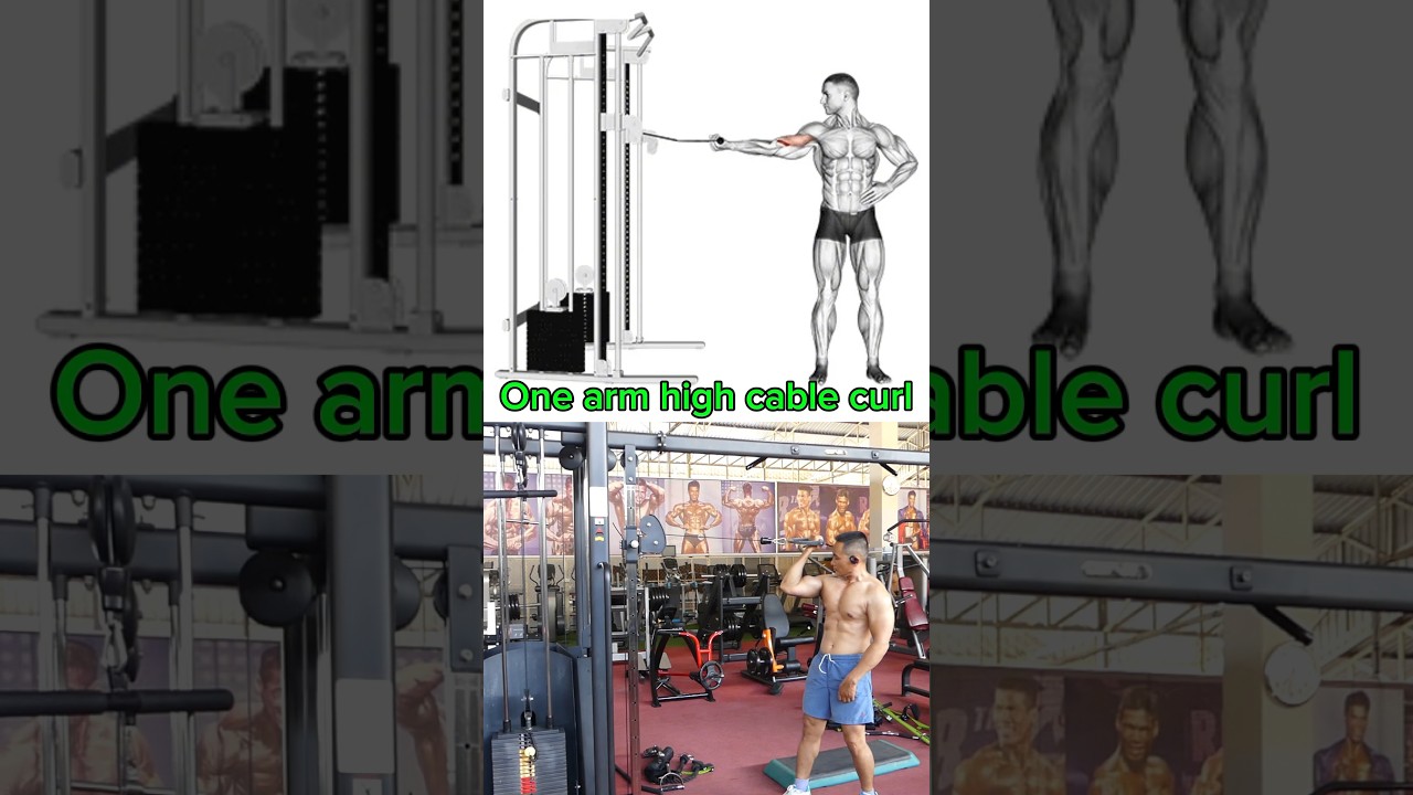 One arm high cable curl 