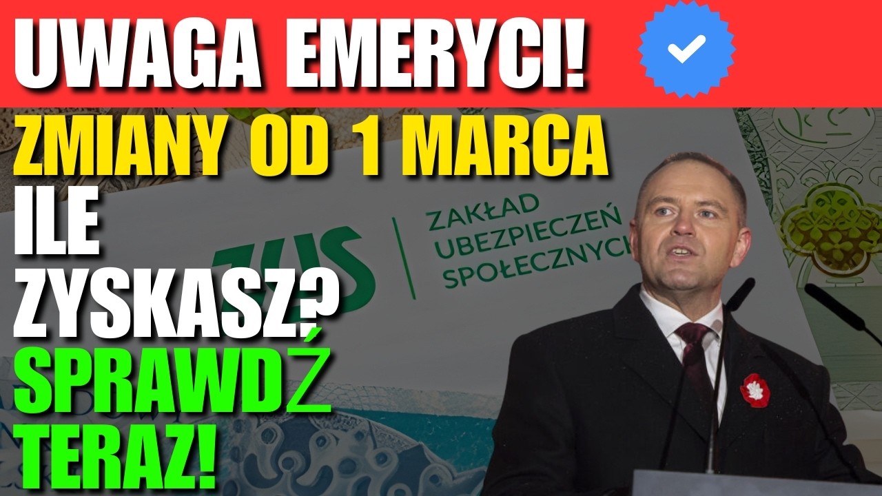 1 MARCA 2026: ZUS ogłasza zmiany emerytur – sprawdź, ile zyskasz!
