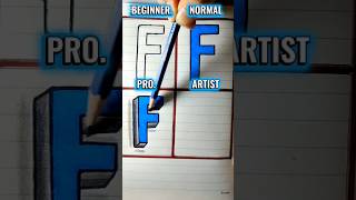 How to draw 3D letter "F" #shortsfeed