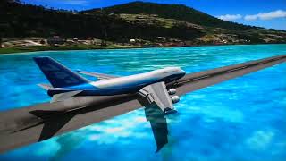 FSX 747 landing on water runway