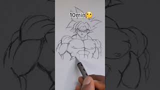 How to Draw Goku ultra instinct in 10sec,10min,10hrs😎 #shorts